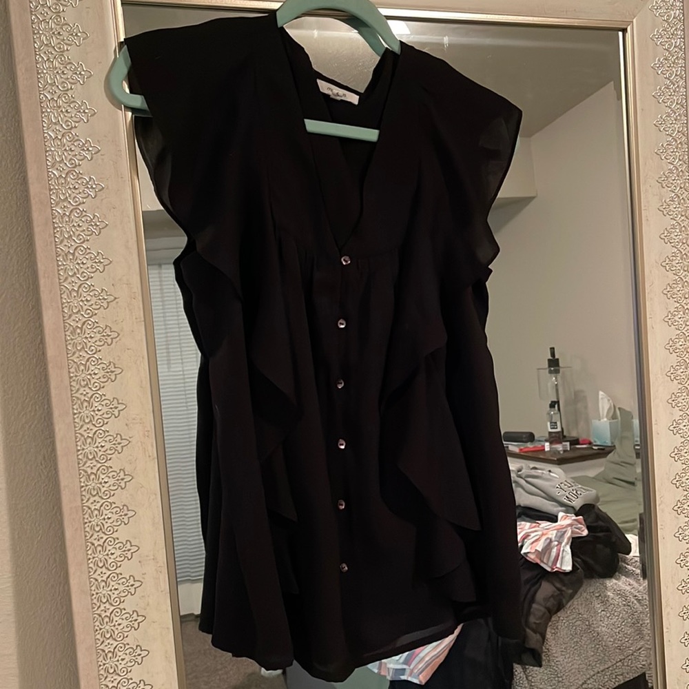 Black blouse button up